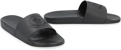 Moncler Basile Rubber Slides In Black