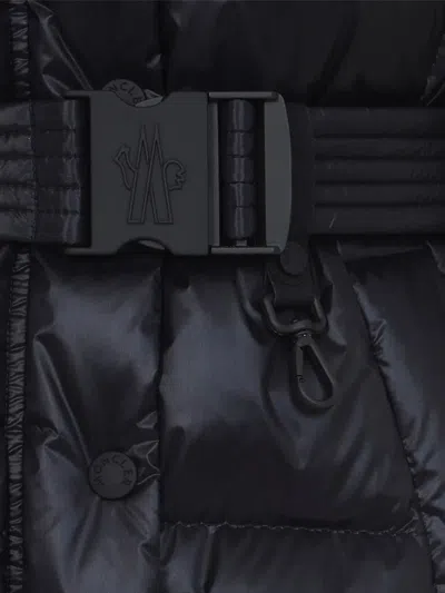 Moncler Puffer Jacket With Belted Waist And High Collar