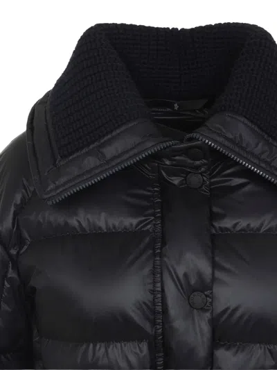Moncler Puffer Jacket With Belted Waist And High Collar
