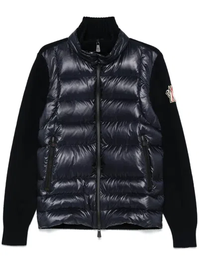 Moncler Grenoble Padded Wool Zip-up Cardigan Clothing In Black