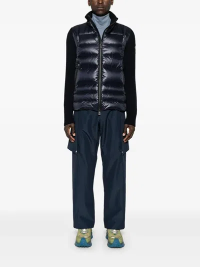 Moncler Grenoble Padded Wool Zip-up Cardigan Clothing In Black