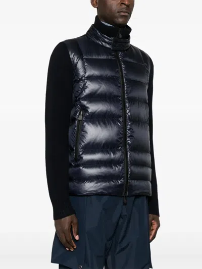 Moncler Grenoble Padded Wool Zip-up Cardigan Clothing In Black