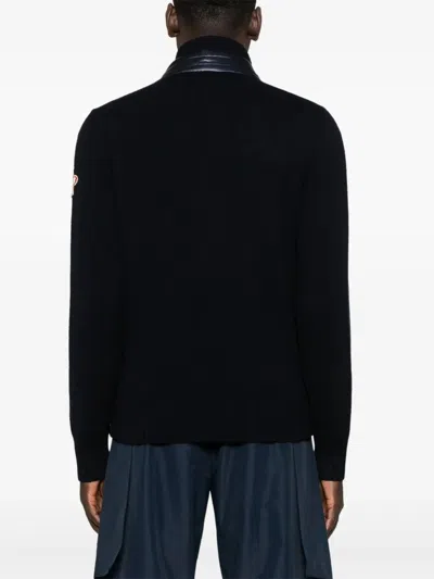 Moncler Grenoble Padded Wool Zip-up Cardigan Clothing In Black