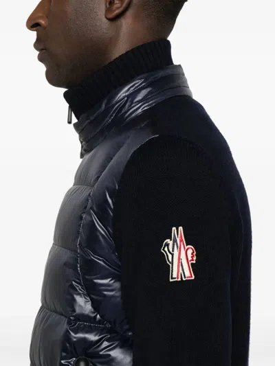 Moncler Grenoble Padded Wool Zip-up Cardigan Clothing In Black