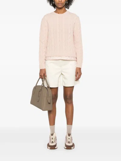 Moncler Light Beige Shorts In Neutral