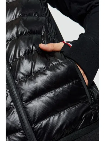 Moncler Padded Sweatshirt With High Collar And Long Sleeves In Black