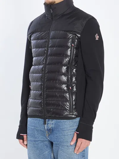 Moncler Padded Sweatshirt With High Collar And Long Sleeves In Black