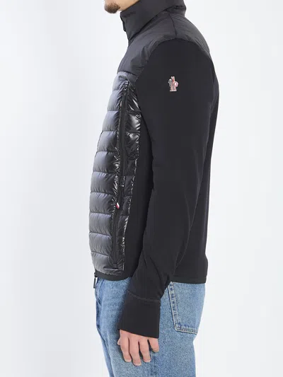 Moncler Padded Sweatshirt With High Collar And Long Sleeves In Black