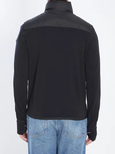 Moncler Padded Sweatshirt With High Collar And Long Sleeves In Black