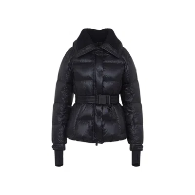 Moncler Puffer Jacket With Belted Waist And High Collar