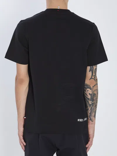 Moncler Grenoble Black Stretch Cotton T-shirt In Brown