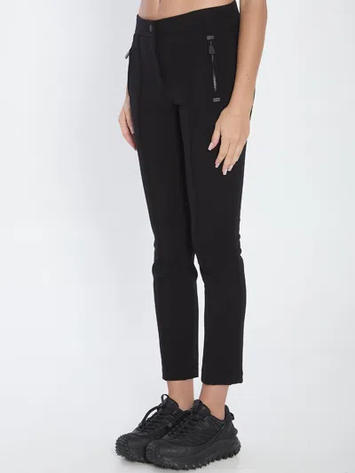 Moncler Grenoble Black Stretch Polyester Blend Pant In Black