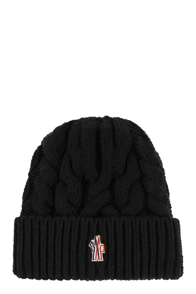Moncler Grenoble Wool Cap In Black