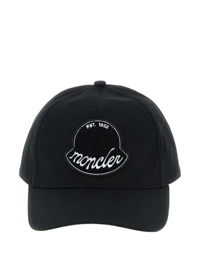 Moncler Logo-patch Adjustable Baseball Cap In Black