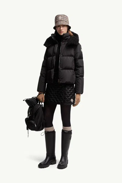 Moncler Padded Mini Skirt With Checked Quilting In Blue