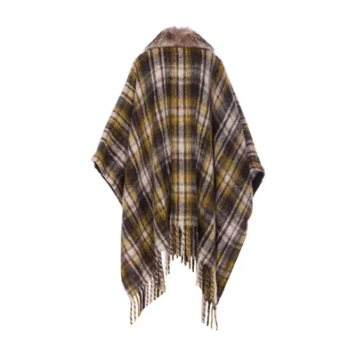 Moncler Mohair And Alpaca Cape In Blue