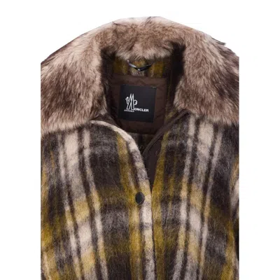 Moncler Mohair And Alpaca Cape In Blue