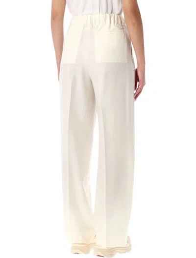 Moncler Wool Gabardine Tailored Trousers In Blue