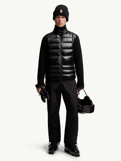 Moncler Grenoble Padded Wool Zip-up Cardigan Clothing In Black