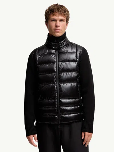 Moncler Grenoble Padded Wool Zip-up Cardigan Clothing In Black