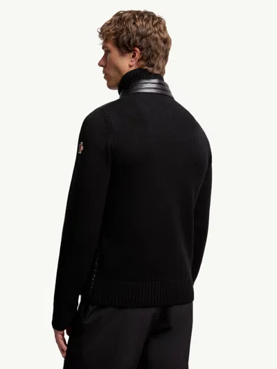 Moncler Grenoble Padded Wool Zip-up Cardigan Clothing In Black