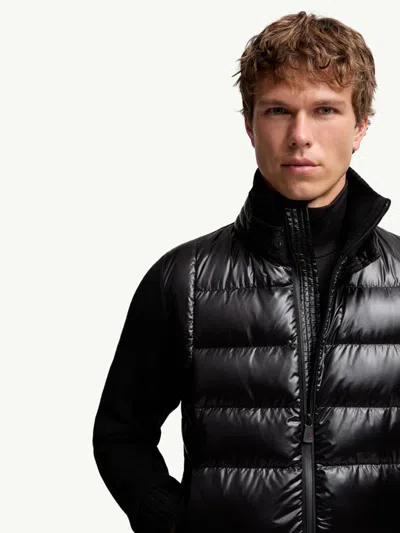 Moncler Grenoble Padded Wool Zip-up Cardigan Clothing In Black