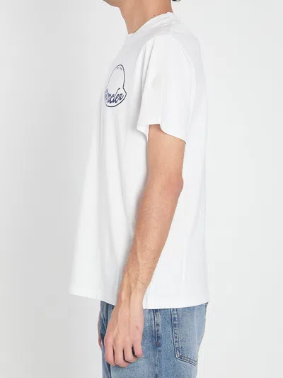 Moncler Printed T-shirt In Cotton In White