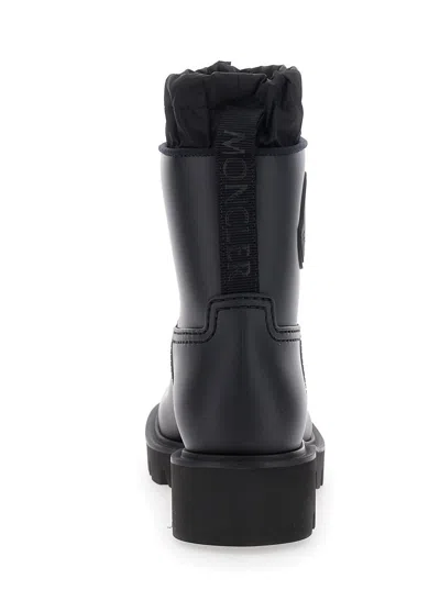 Moncler Drawstring Embosssed-logo Rain Boots In Black