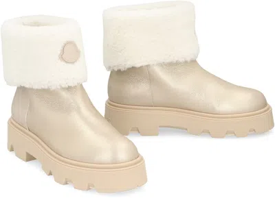 Moncler Shearling Boots Aurea In Neutral