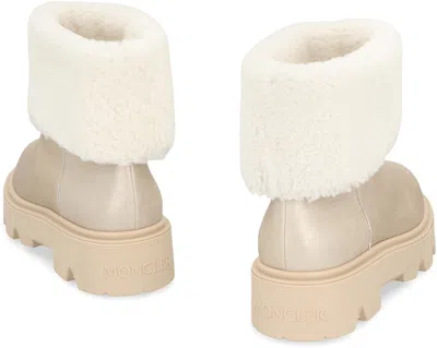 Moncler Shearling Boots Aurea In Neutral