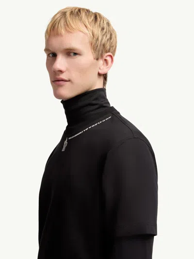 Moncler Grenoble Crewneck T-shirt Embroidery Detail In Black