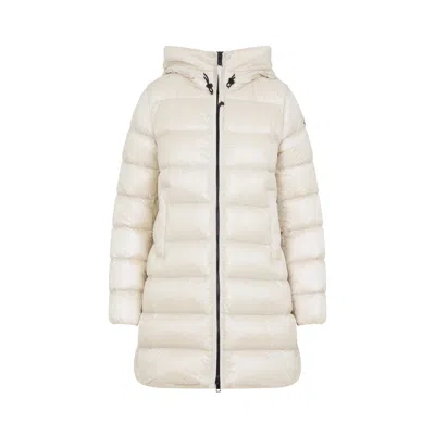 Moncler Suyenne Hooded Mid-length Down Jacket Clothing In White