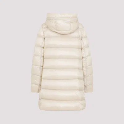 Moncler Suyenne Hooded Mid-length Down Jacket Clothing In White