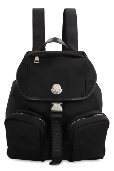 Moncler Functional Polyester Backpack With Multiple Pockets In Black