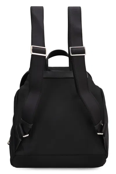 Moncler Functional Polyester Backpack With Multiple Pockets In Black