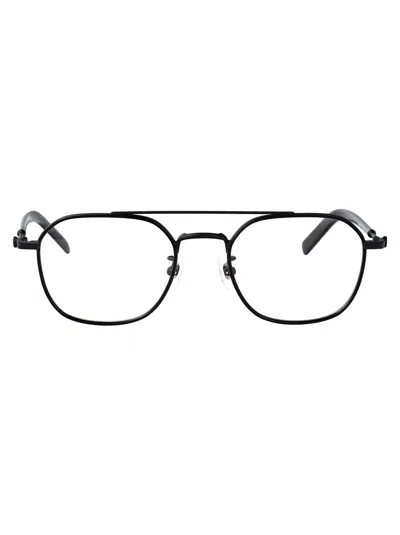 Montblanc Black-black-transparent Acetate Glasses In Black