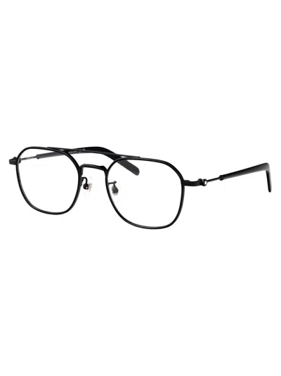 Montblanc Black-black-transparent Acetate Glasses In Black