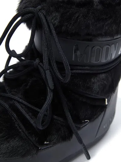 Moon Boot Icon Short Faux Fur Snow Boots In Black