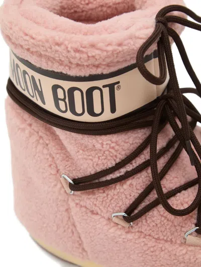 Moon Boot Icon Low Fleece Pink Snow Boot In Pink