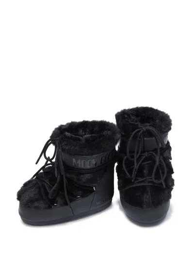 Moon Boot Icon Short Faux Fur Snow Boots In Black