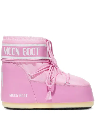 Moon Boot Pink Icon Low Nylon Boots In Pink