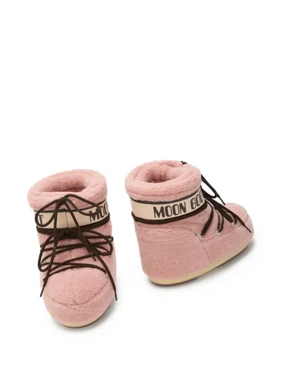 Moon Boot Icon Low Fleece Pink Snow Boot In Pink