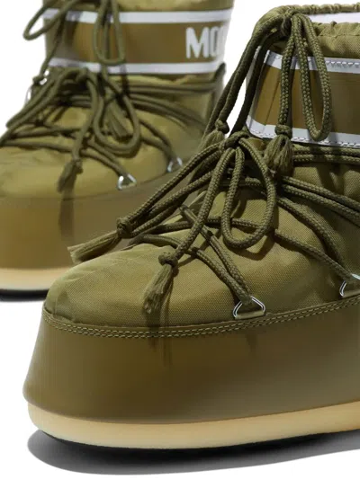 Moon Boot Mens Khaki Icon Low 2 Lace-up Nylon Snow Boots M In Green