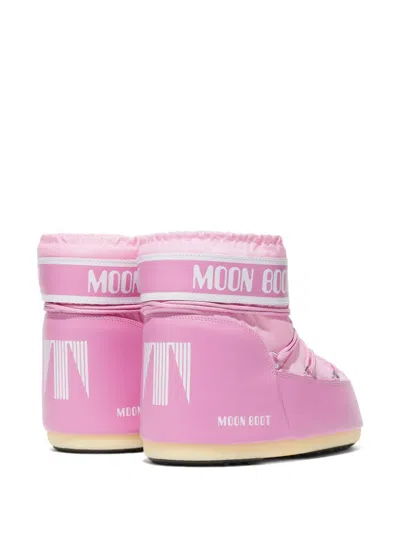 Moon Boot Pink Icon Low Nylon Boots In Pink