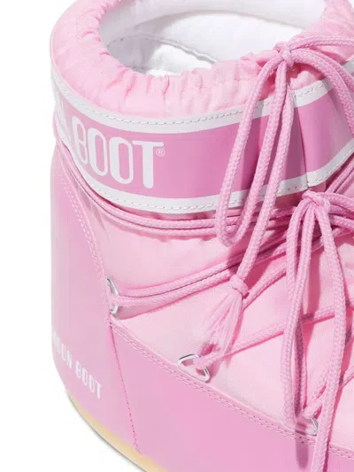 Moon Boot Pink Icon Low Nylon Boots In Pink