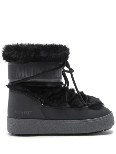 Moon Boot Ltrack Quilted Shell And Faux Leather Snow Boots In Black
