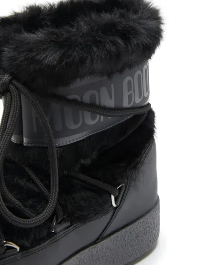 Moon Boot Ltrack Quilted Shell And Faux Leather Snow Boots In Black