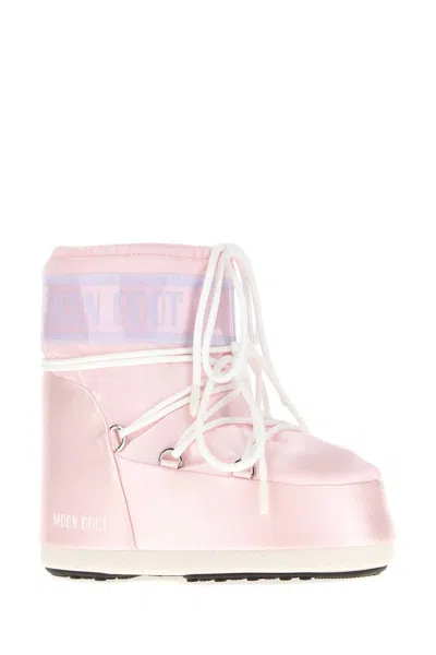 Moon Boot Icon Low Rose Pearly Ankle Boots In Neutral