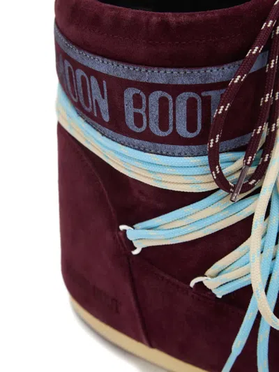 Moon Boot Icon Low Burgundy Suede Boot In Brown