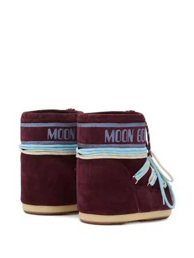 Moon Boot Icon Low Burgundy Suede Boot In Brown